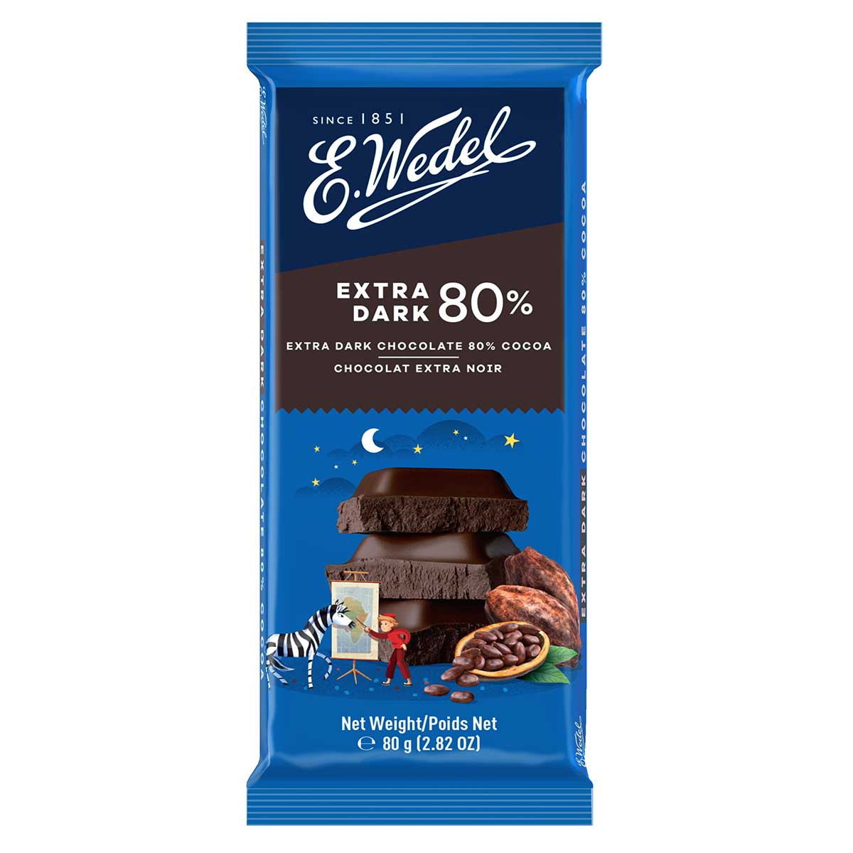 Chocolate Extra Amargo 80% Wedel 80g