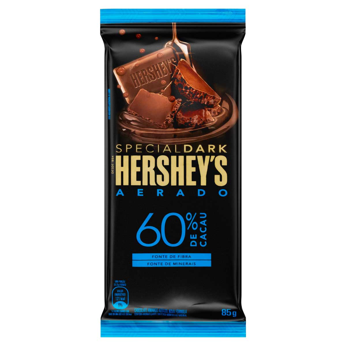 Chocolate Amargo Aerado 60% Cacau Hershey&apos;s Special Dark Pacote 85g