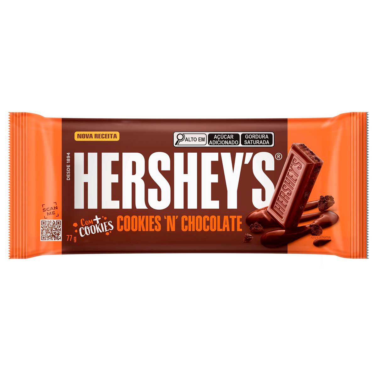 Chocolate ao Leite com Biscoito de Chocolate Cookies &apos;n&apos; Chocolate Hershey&apos;s 77g