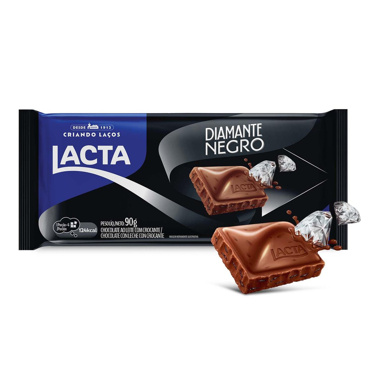 Chocolate ao Leite Lacta Diamante Negro 90g