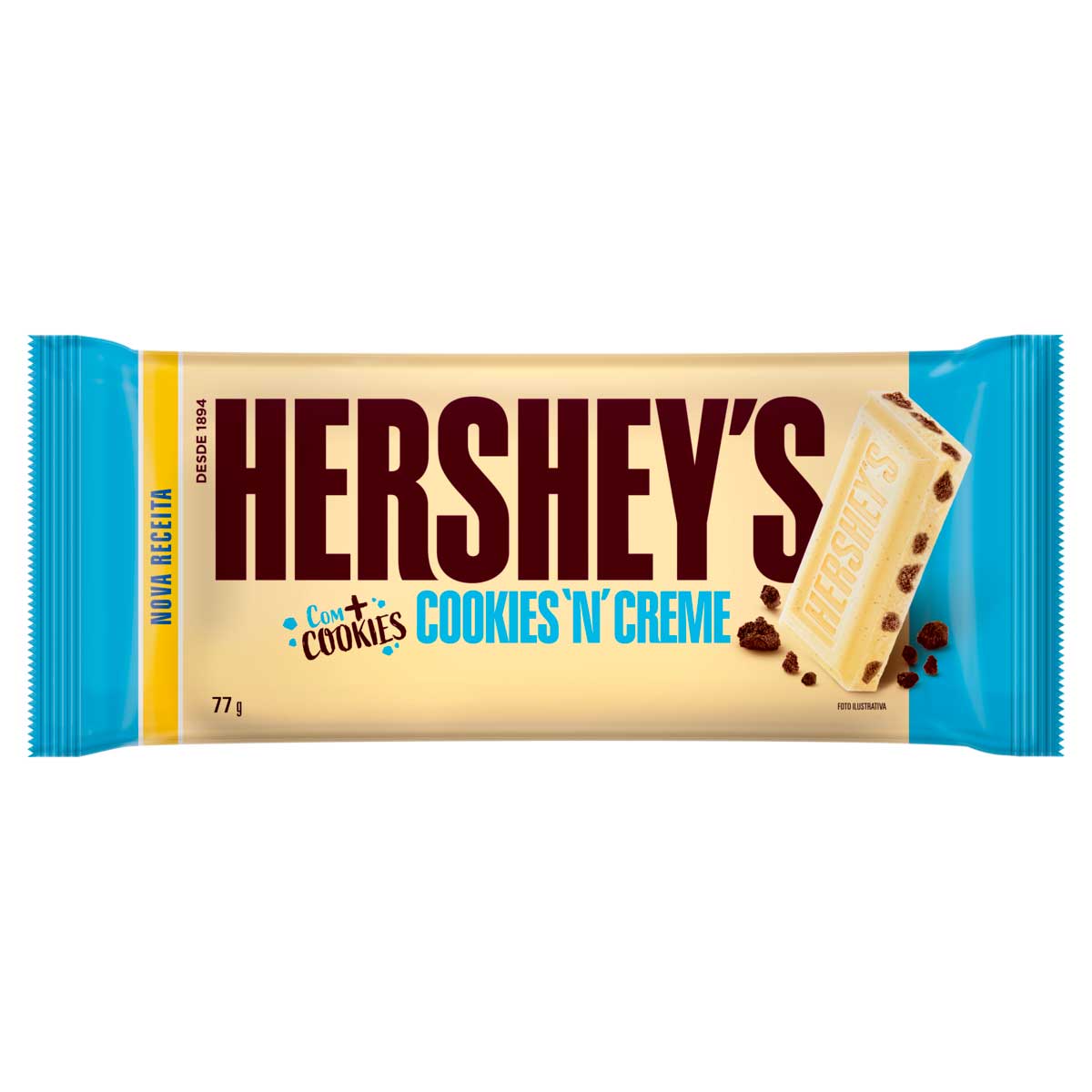 Chocolate Branco com Biscoito de Chocolate Cookies &apos;n&apos; Creme Hershey&apos;s 77g