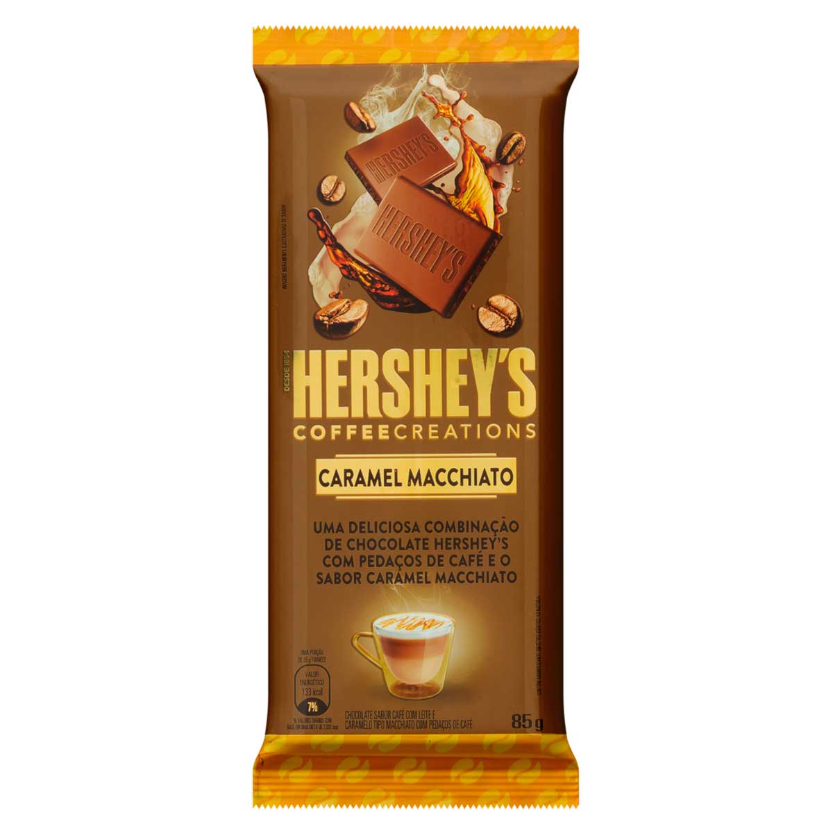 Chocolate com Pedaços de Café Caramel Macchiato Hershey&apos;s Coffee Creations 85g