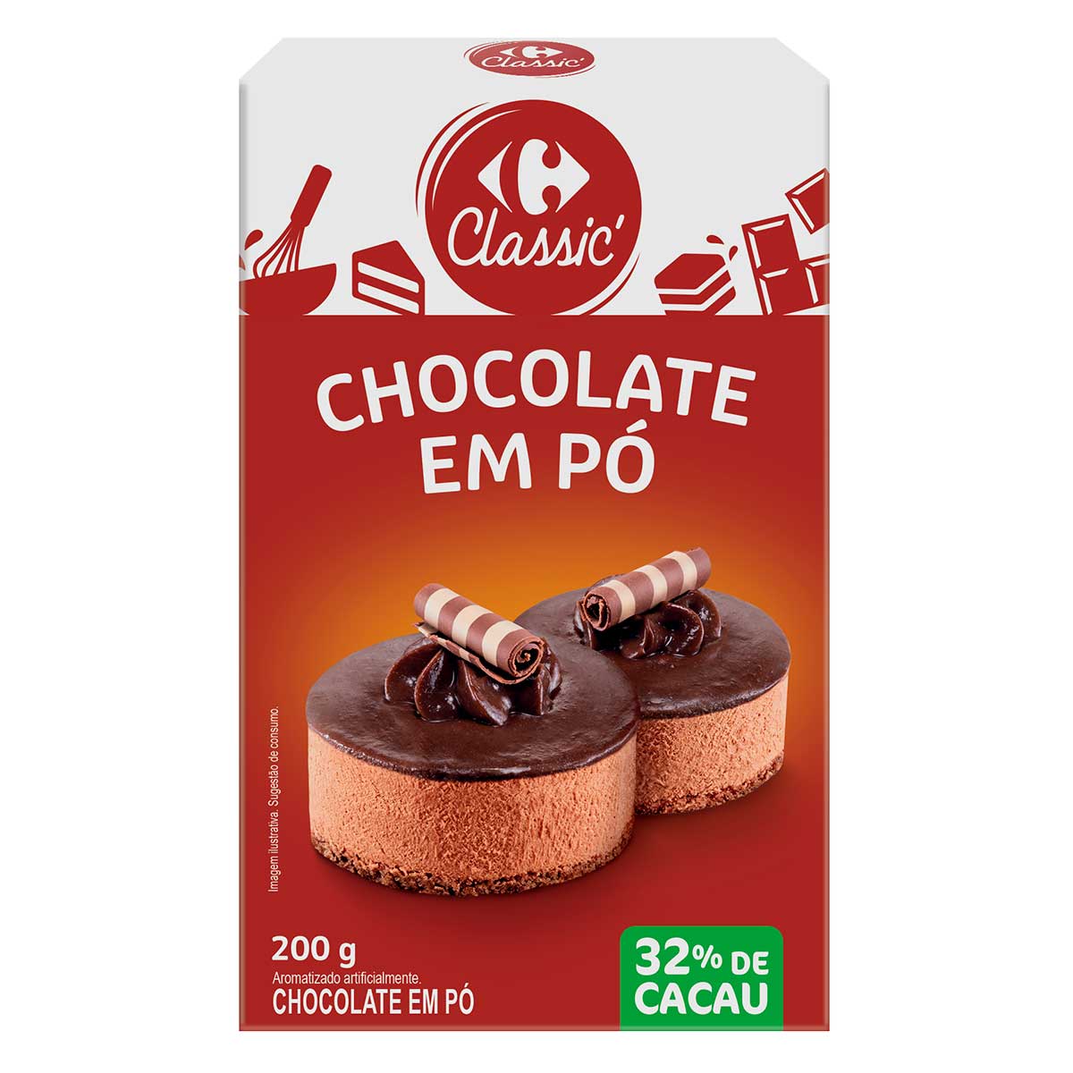 Chocolate em Pó 32% Cacau Carrefour Classic 200 g