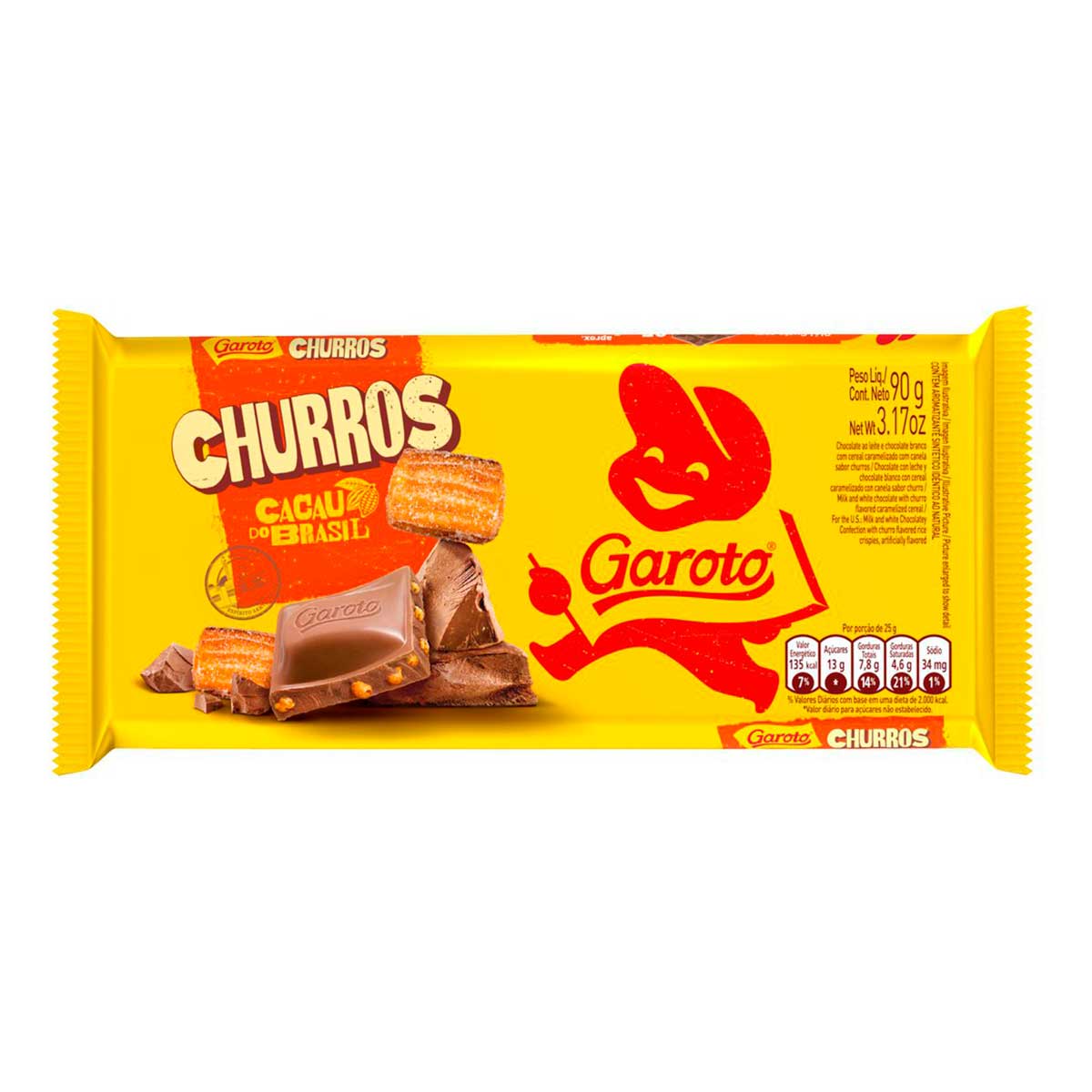 Chocolate Garoto de Churros Tablete 90 g