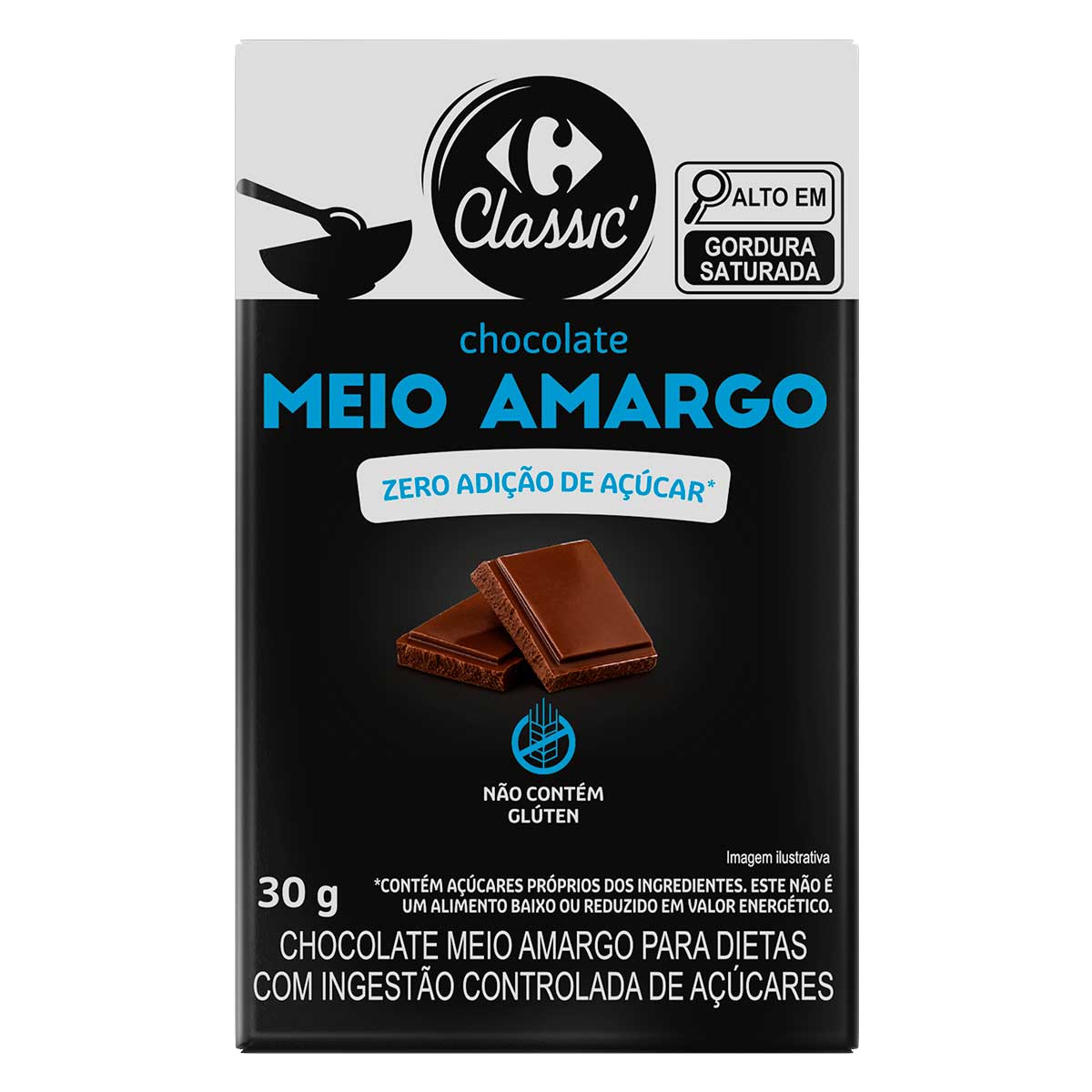 Chocolate Meio Amargo Carrefour Classic 30g