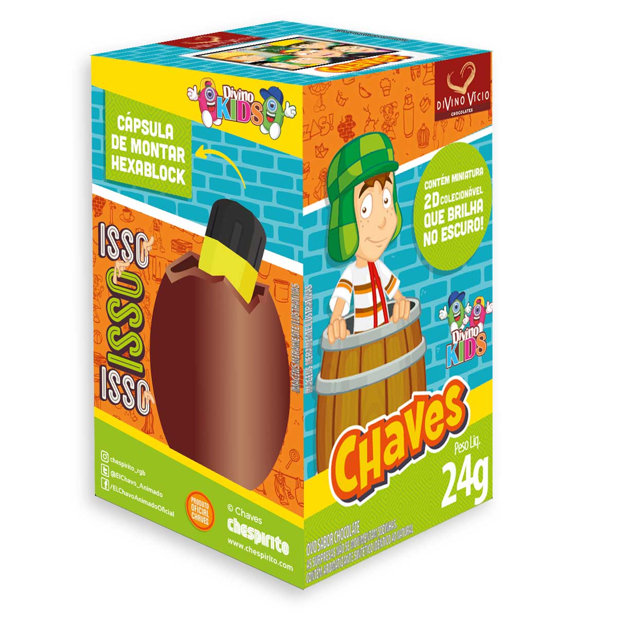 Chocolate Ovinho Divino Vício Kids Chaves 24 g