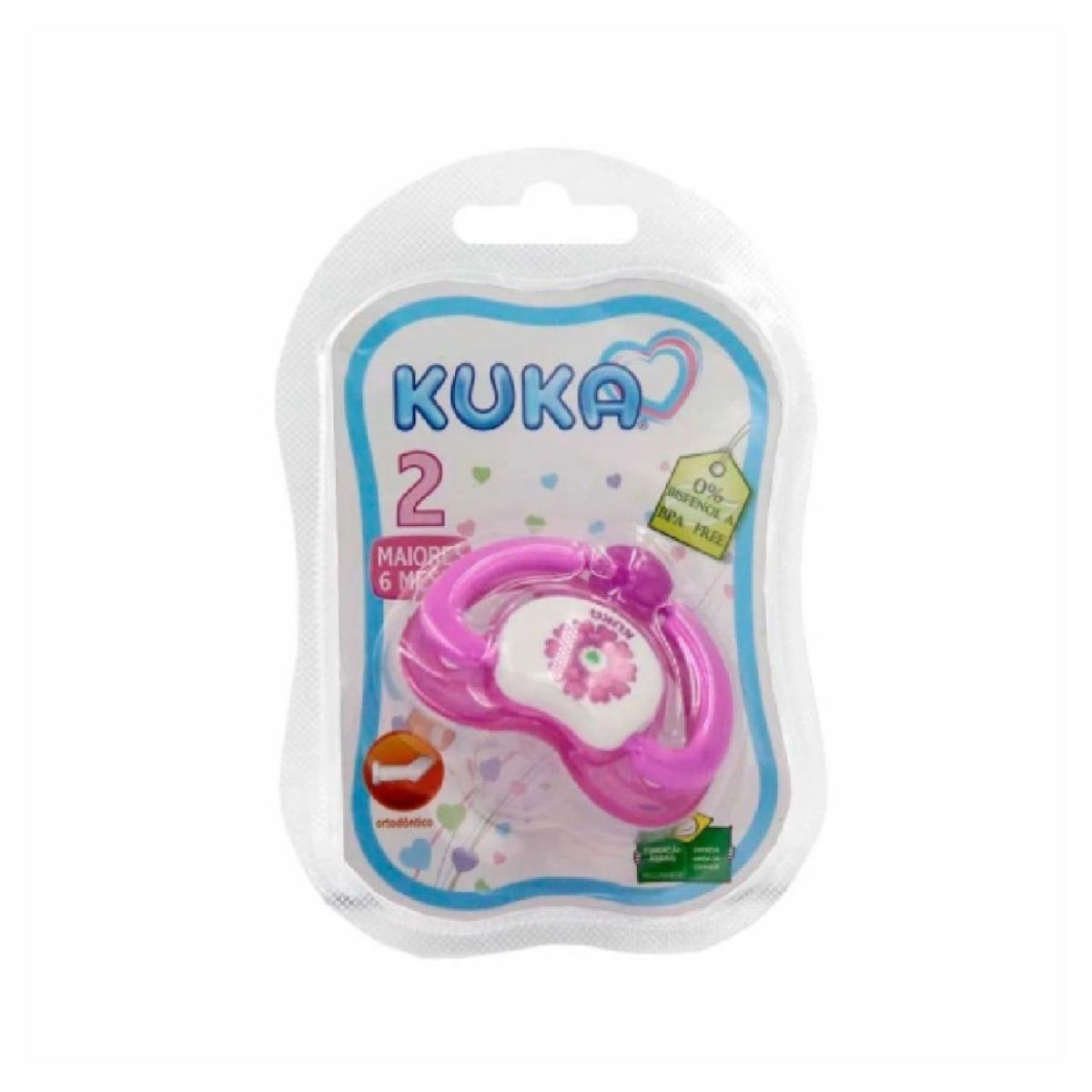 Chupeta Ortodôntica N2 Rosa Kuka