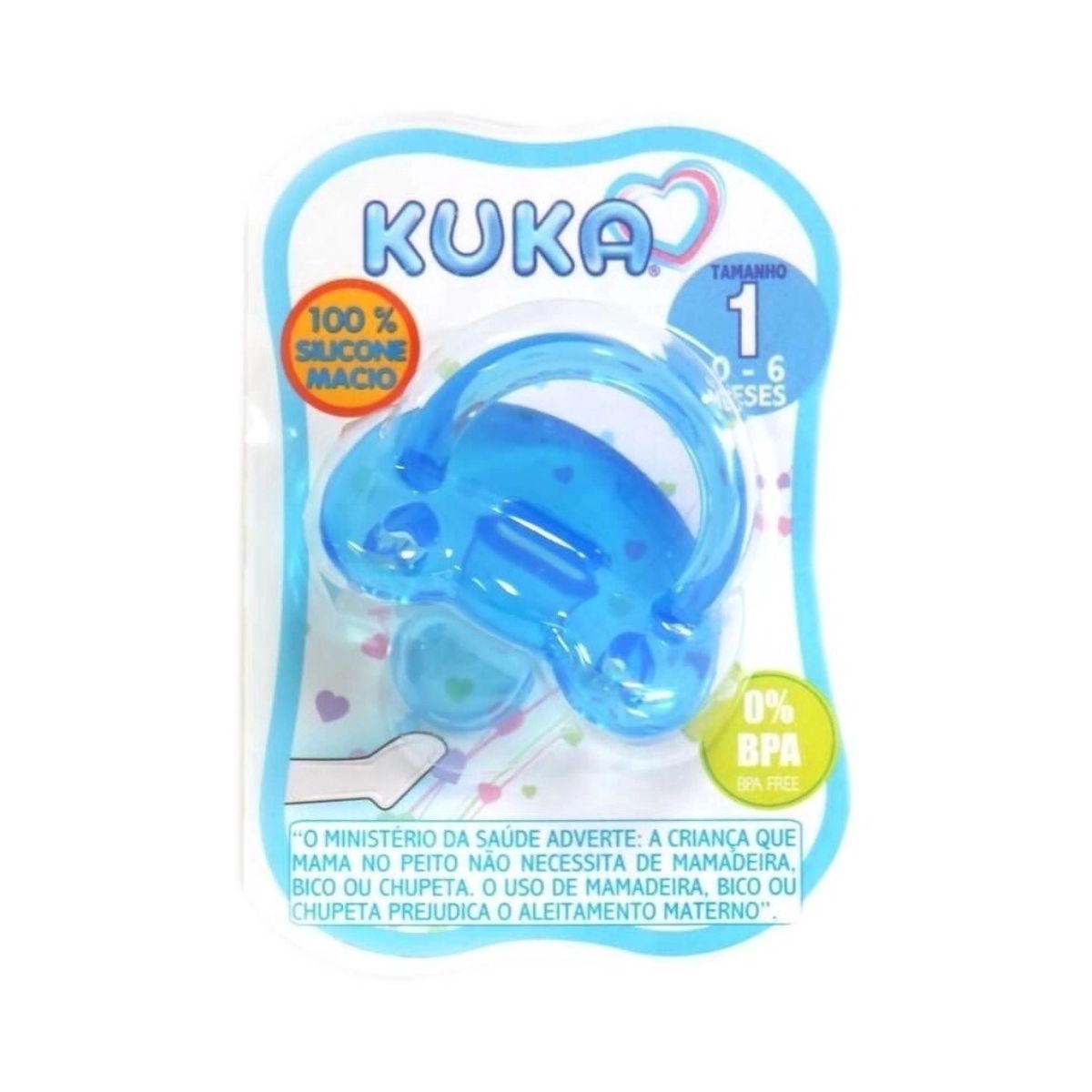 Chupeta de Silicone Soft Ortodôntica N1 Azul Kuka