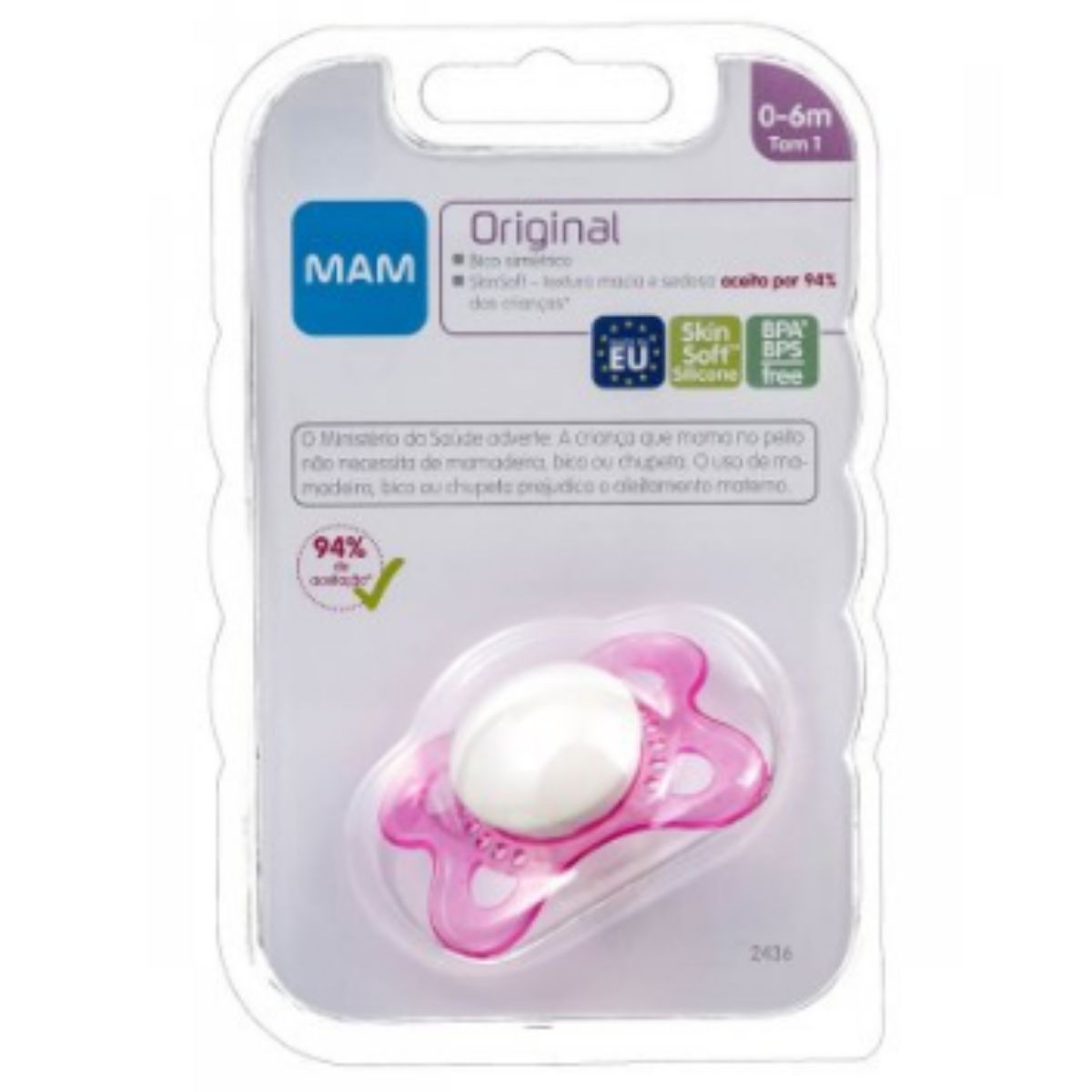 Chupeta Original 6 Meses Blister Mam Rosa