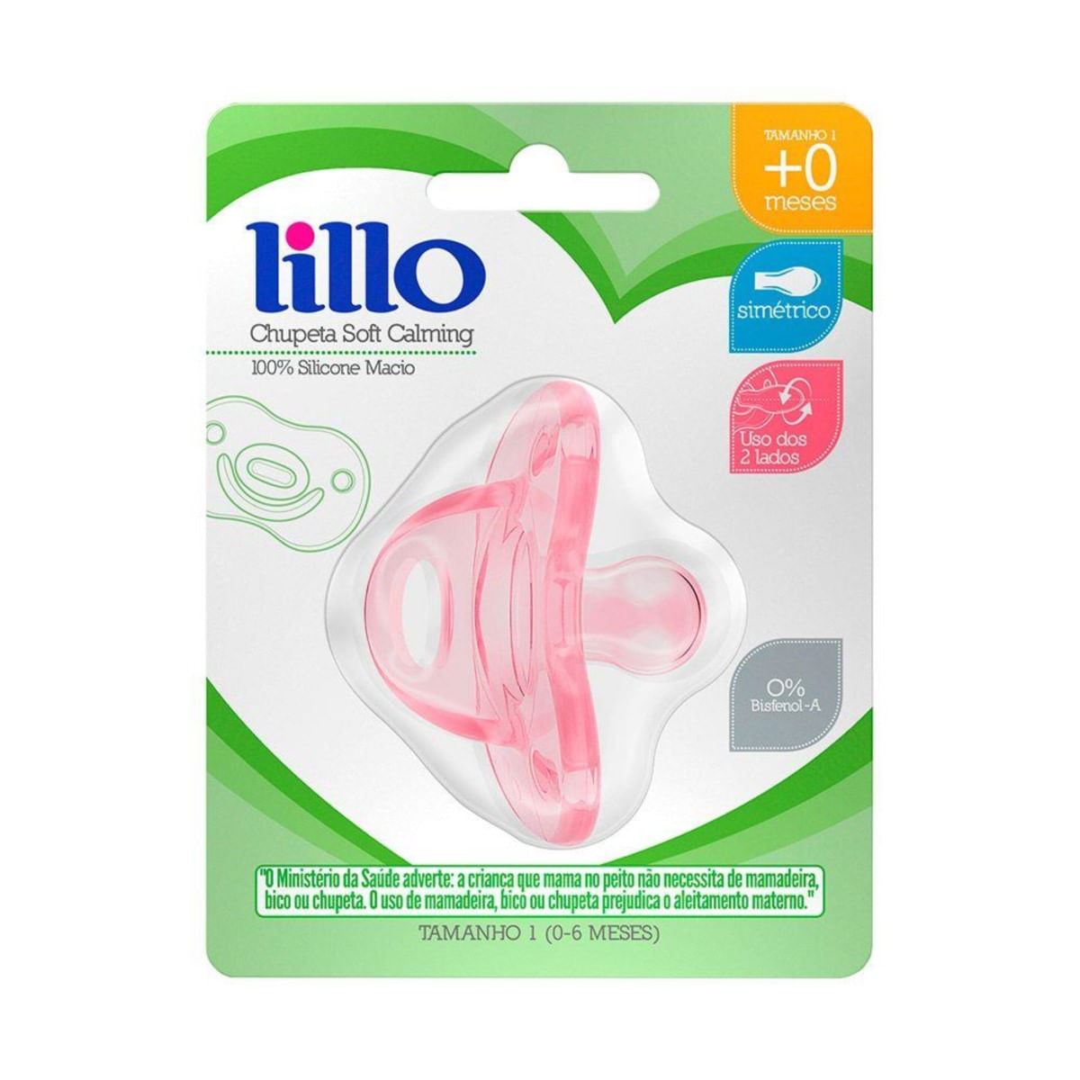 Chupeta Rosa Silicone Tamanho 1 Lillo