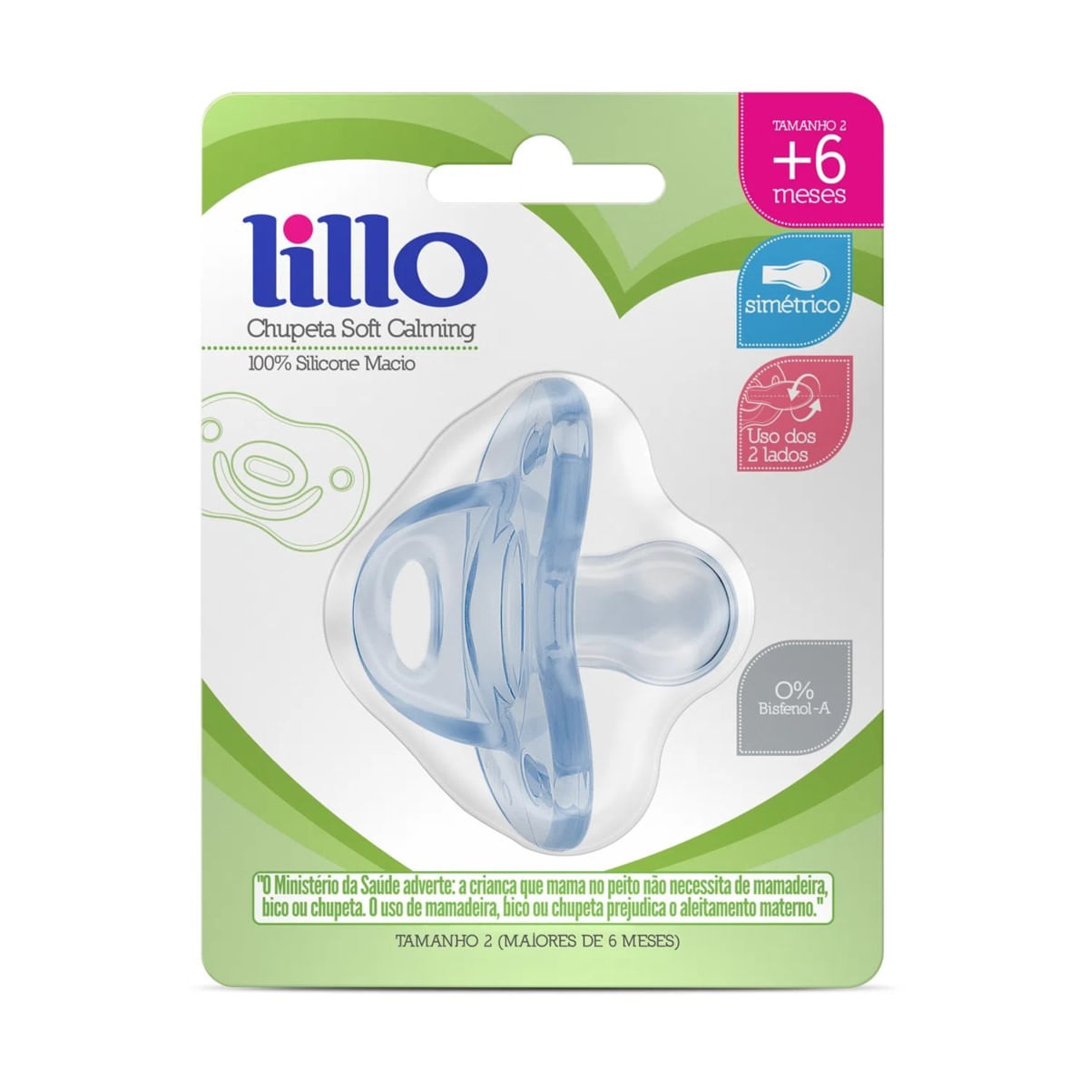 Chupeta Azul Silicone Tamanho 2 Lillo