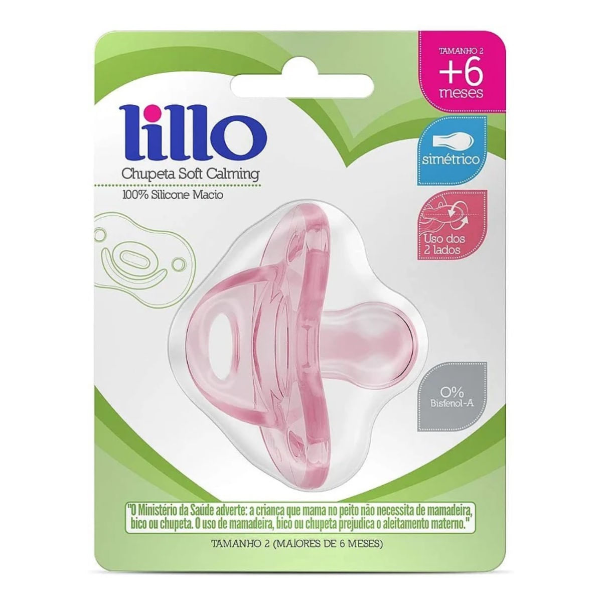 Chupeta Rosa Silicone Tamanho 2 Lillo