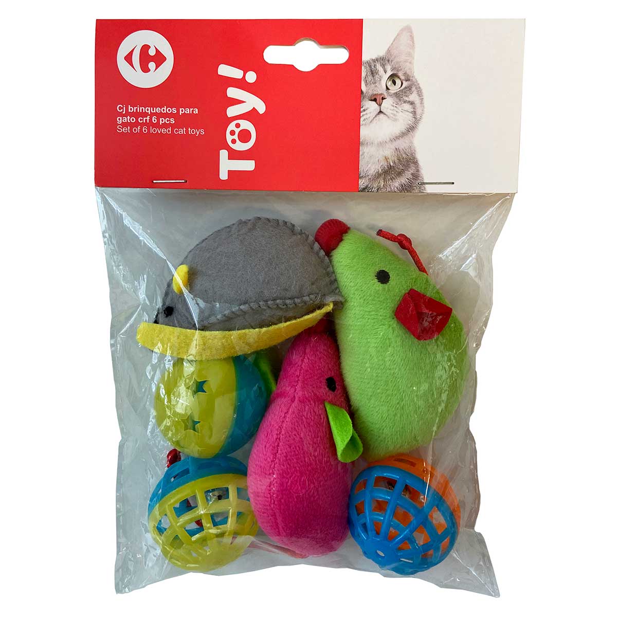 Conjunto de Brinquedos para Gatos Carrefour 6 Peças