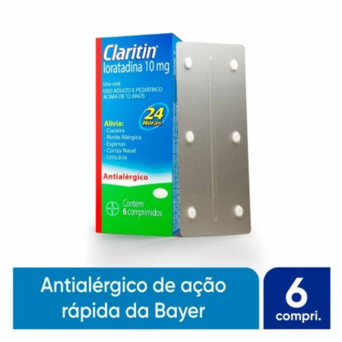 Antialérgico Claritin 10mg Com 6 Comprimidos