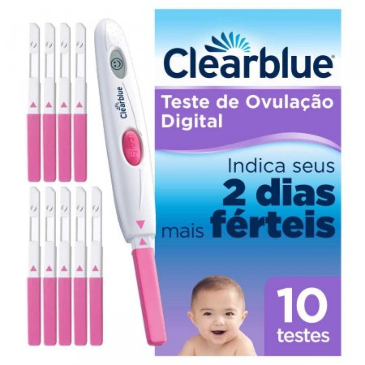 Teste de Ovulação Digital ClearBlue Com 10 Unidades