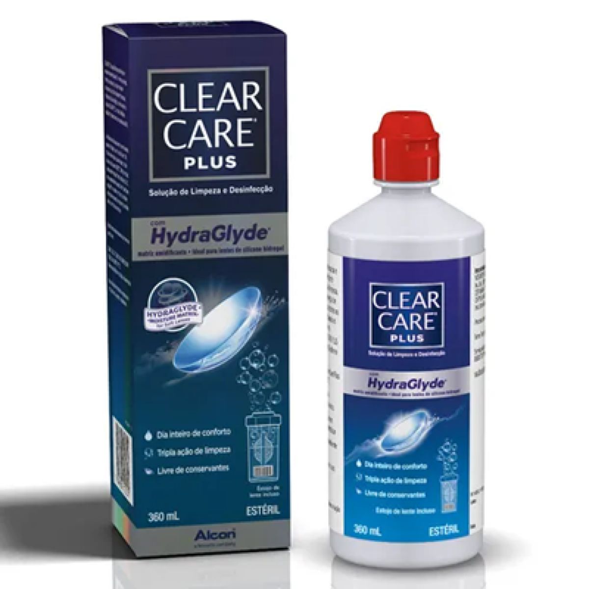 Solução Para Limpeza e Desinfecção ClearCare Plus Com 360ml