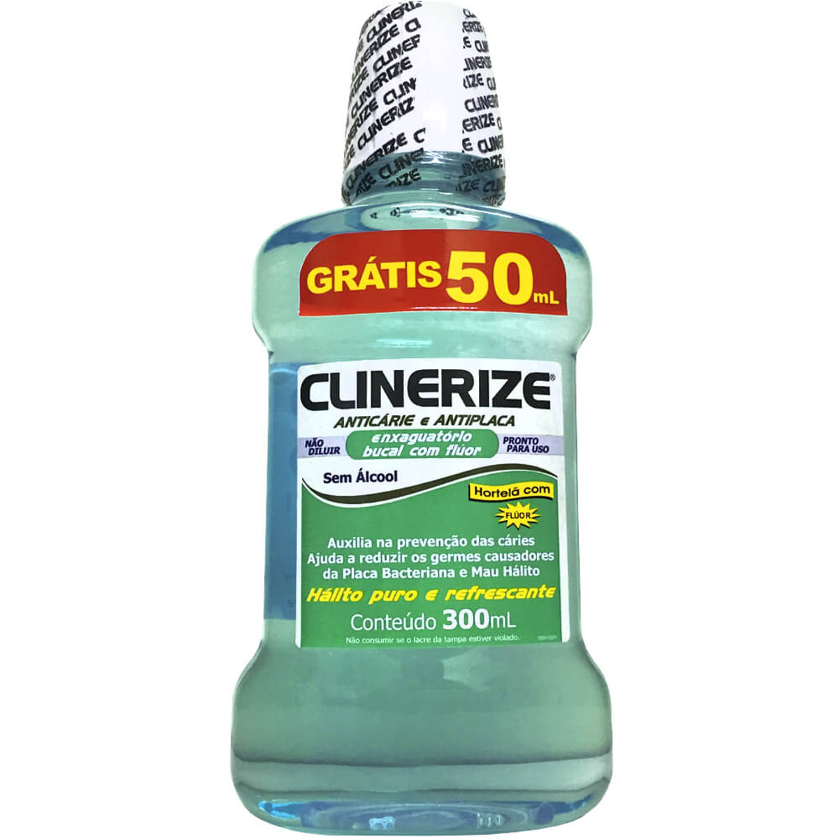 Antisséptico Bucal Clinerize Hortelã com Fluor 300 Ml