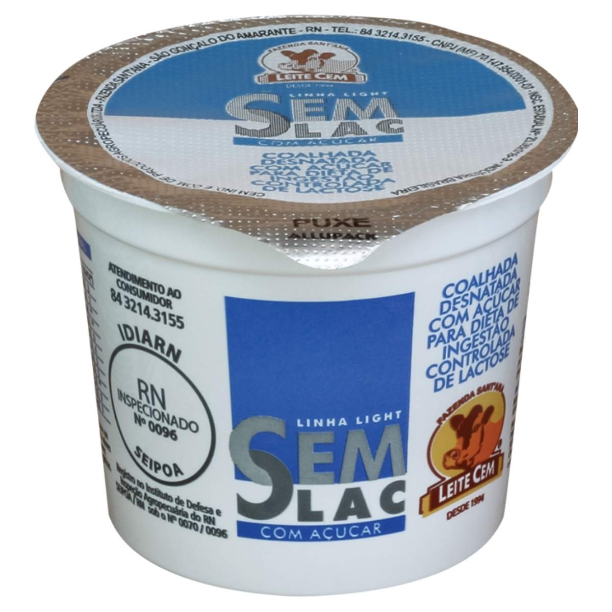 Coalhada Sem Lactose Leite Cem Açúcar 140 g