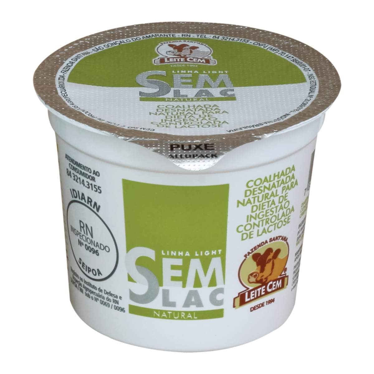 Coalhada Sem Lactose Leite Cem Natural 140 g