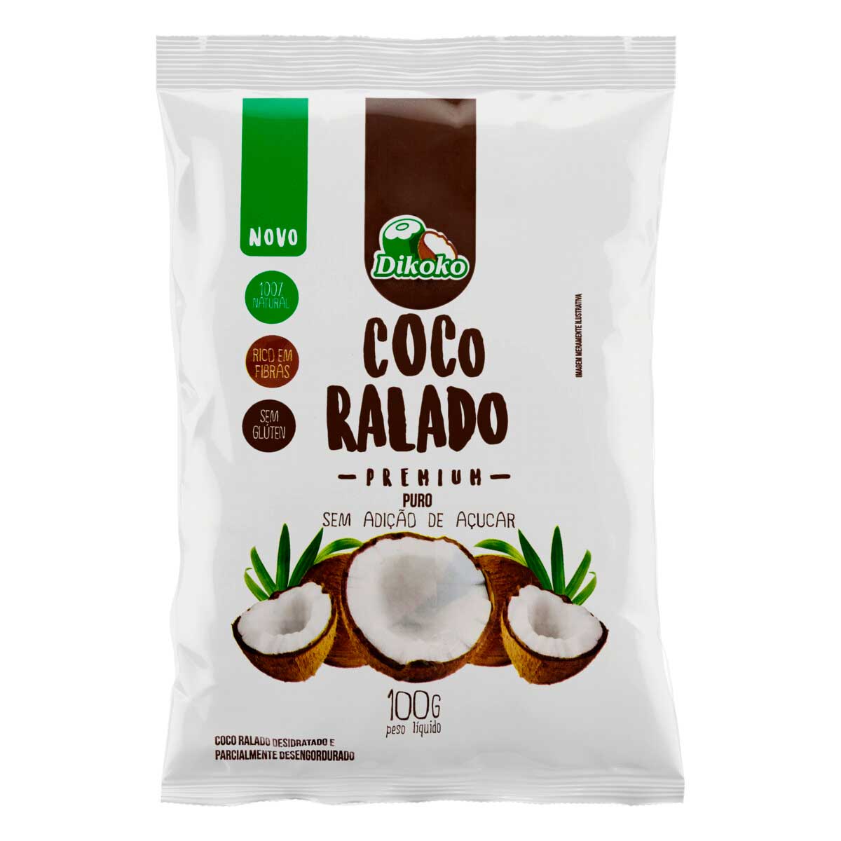 Coco Ralado Desidratado Dikoko Premium 100g