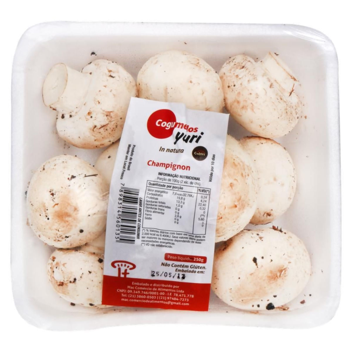 Cogumelo Champignon In Natura Inteiro Yuri 250 g