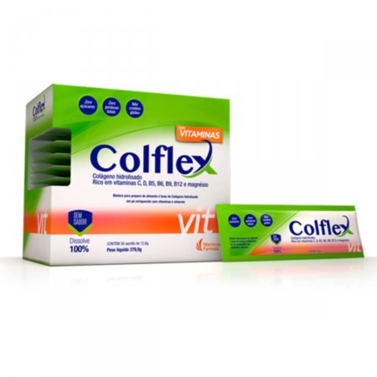 Colágeno Colflex Vit hidrolisado Em Pó Com 30 Sachês de 12g