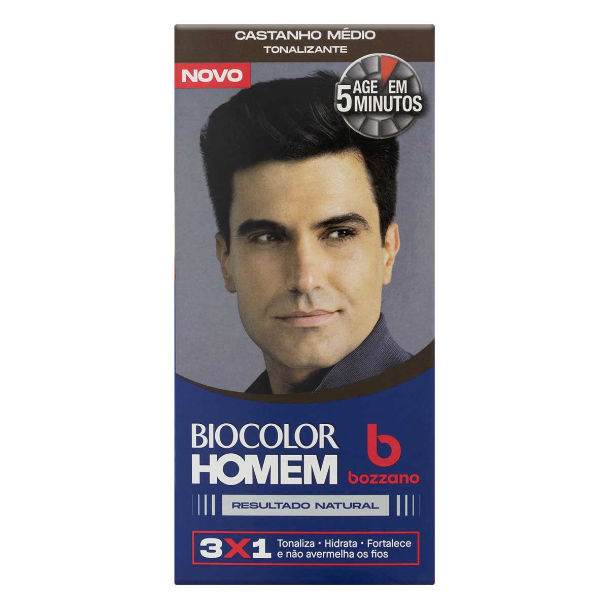 Tonalizante para Cabelo Masculino Biocolor Bozzano Castanho Médio