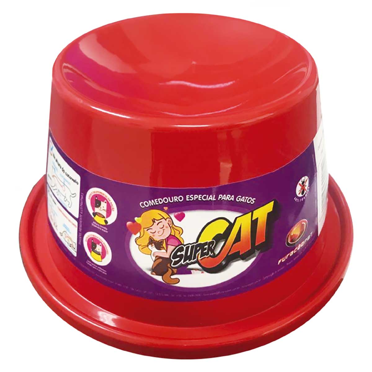 Comedouro Comum 200ml para Gatos em Plástico Furacao Pet