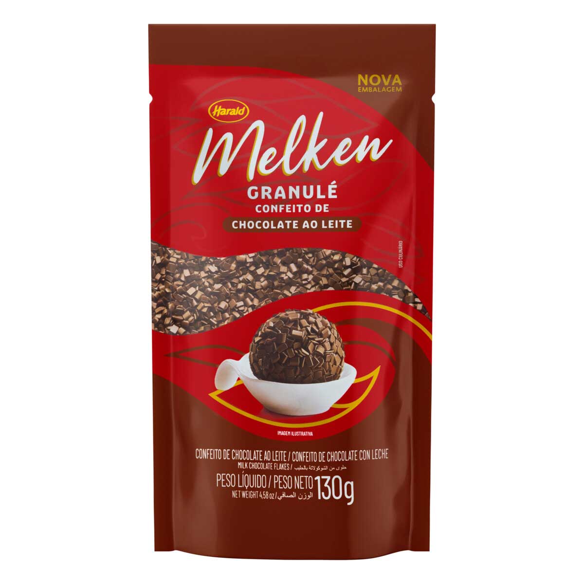 Confeito Granulado de Chocolate ao Leite Melken Granulé 130g