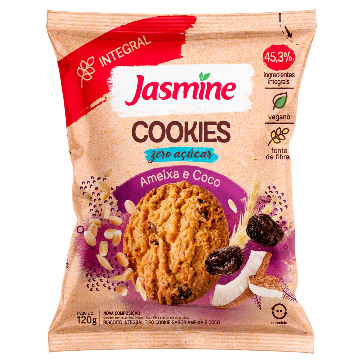 Cookie Aveia e Passas Jasmine 150g