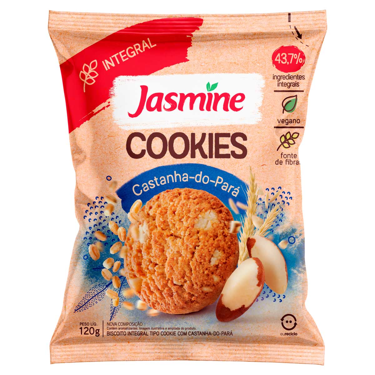 Cookie Integral Castanha do Pará Jasmine 150g