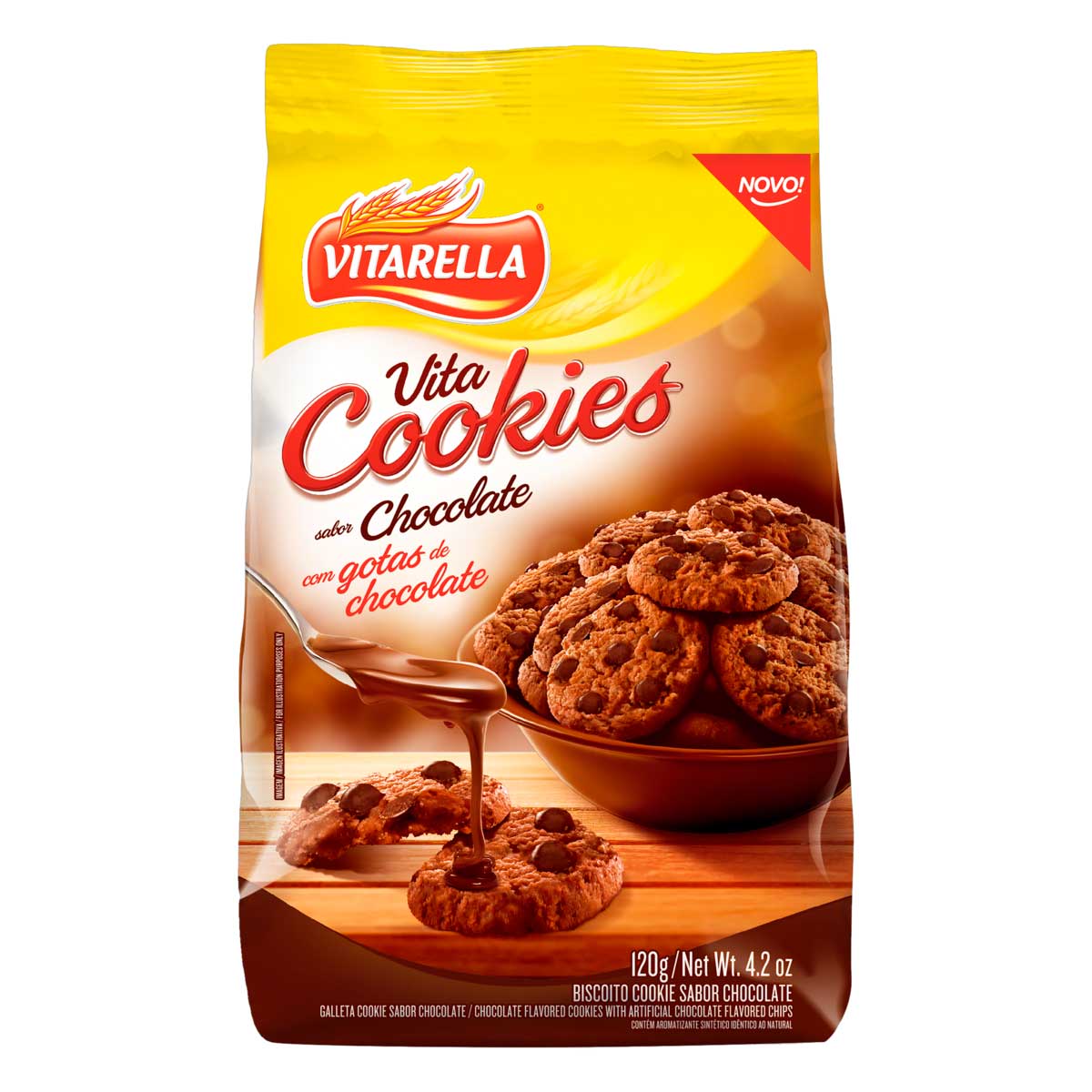 Cookie Chocolate com Gotas de Chocolate Vitarella Vita 120g