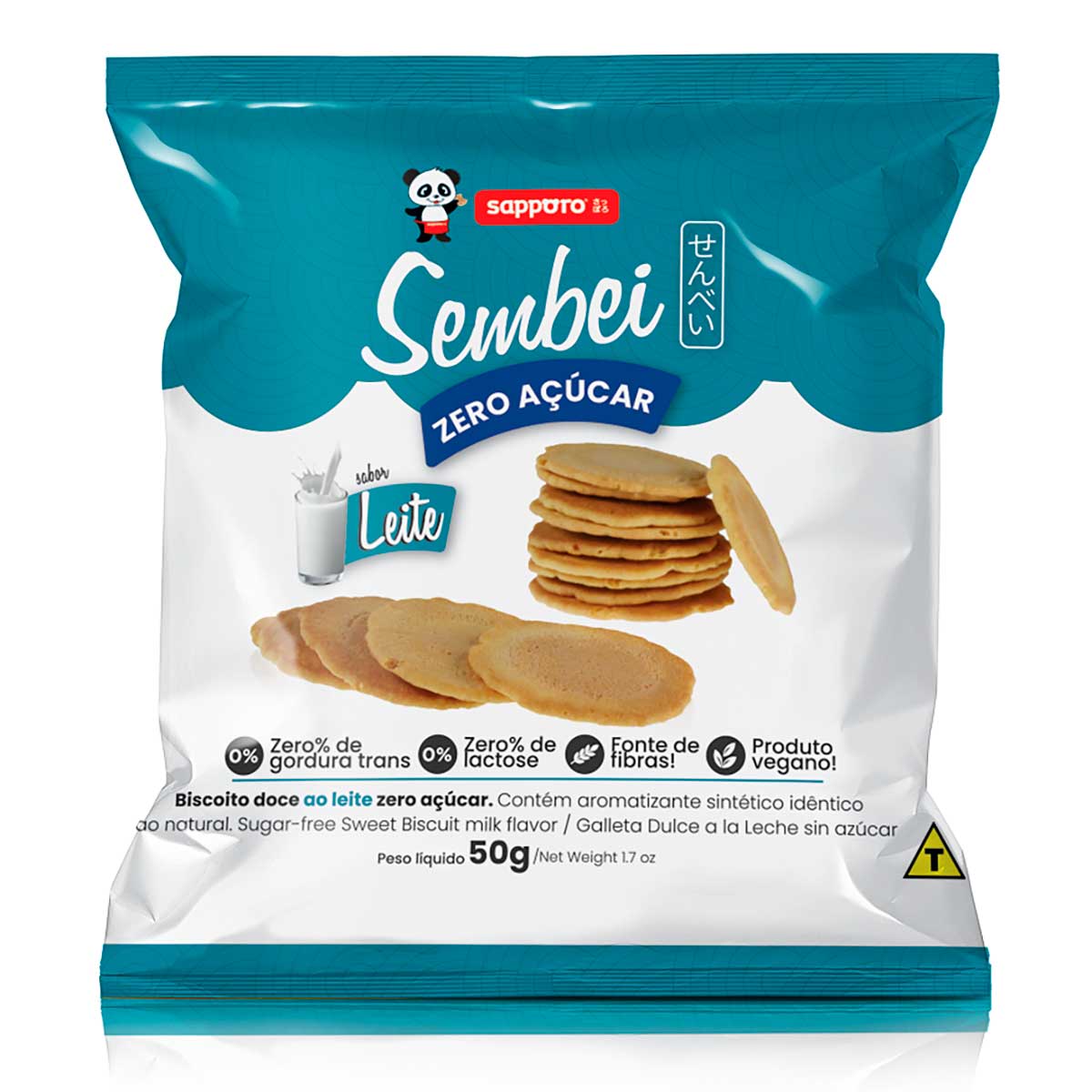 Cookies Sembei ao Leite sem Açúcar Sapporo 50g