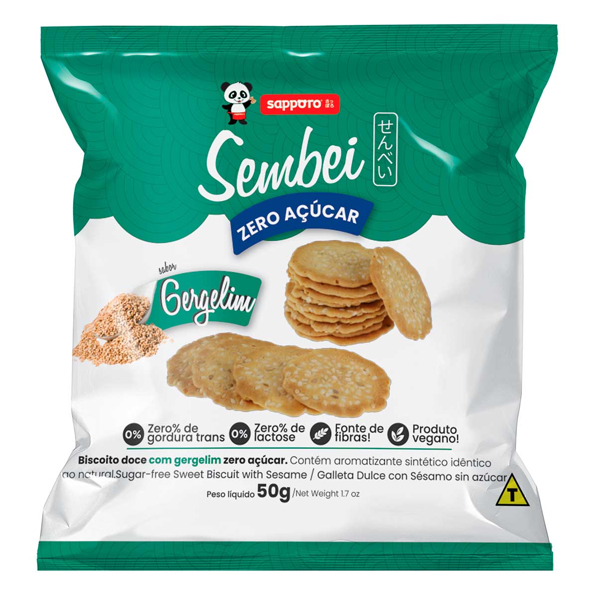 Cookies Sembei com Gergelim sem Açúcar Sapporo 50g