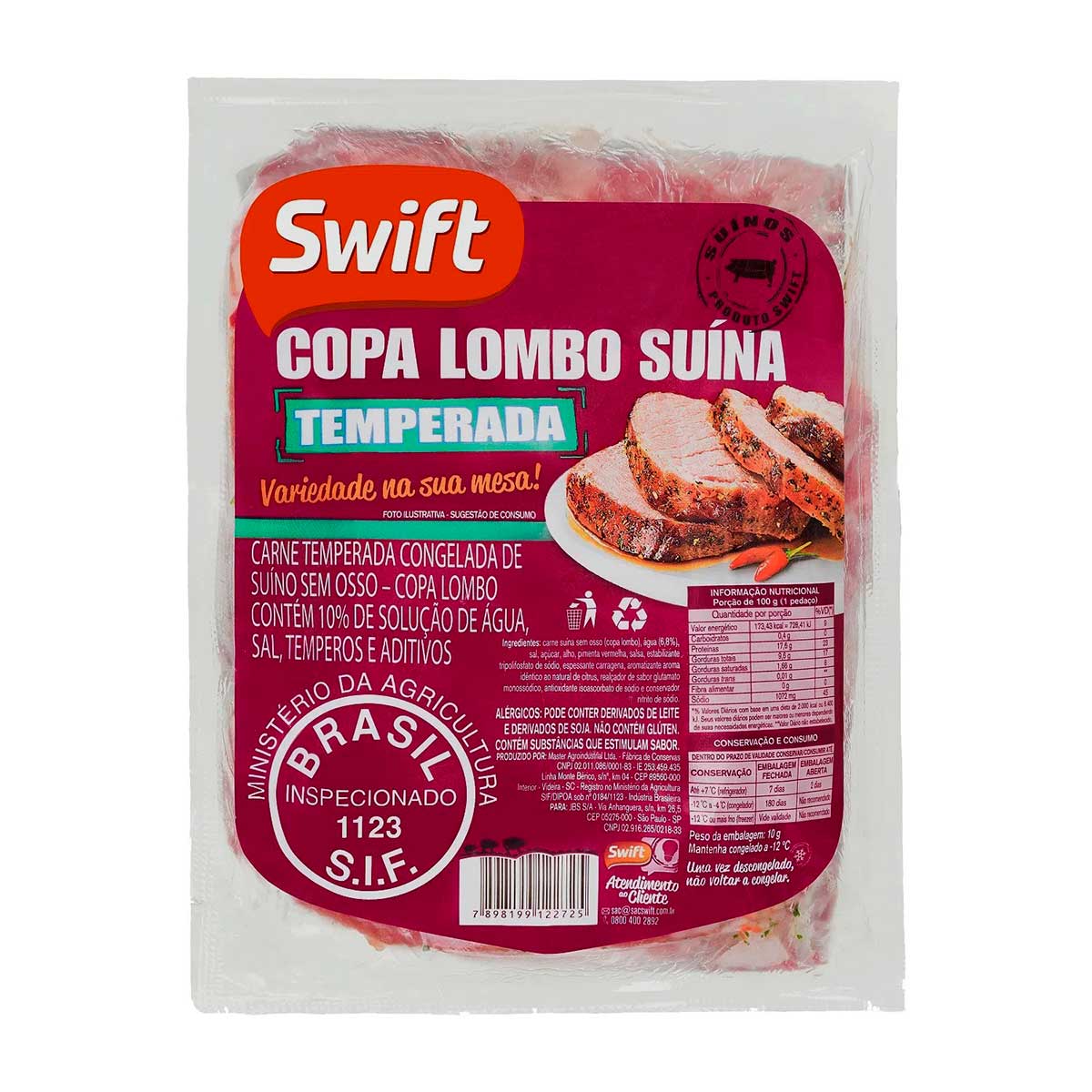 Copa Lombo Suína Temperada Swift 850 g