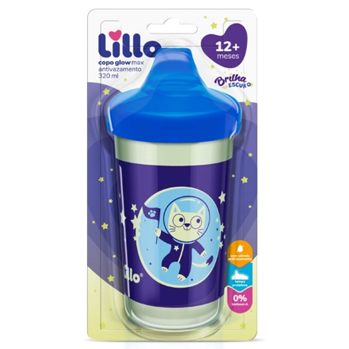 Copo Antivazamento Lilo Glow Max Menino 320 Ml