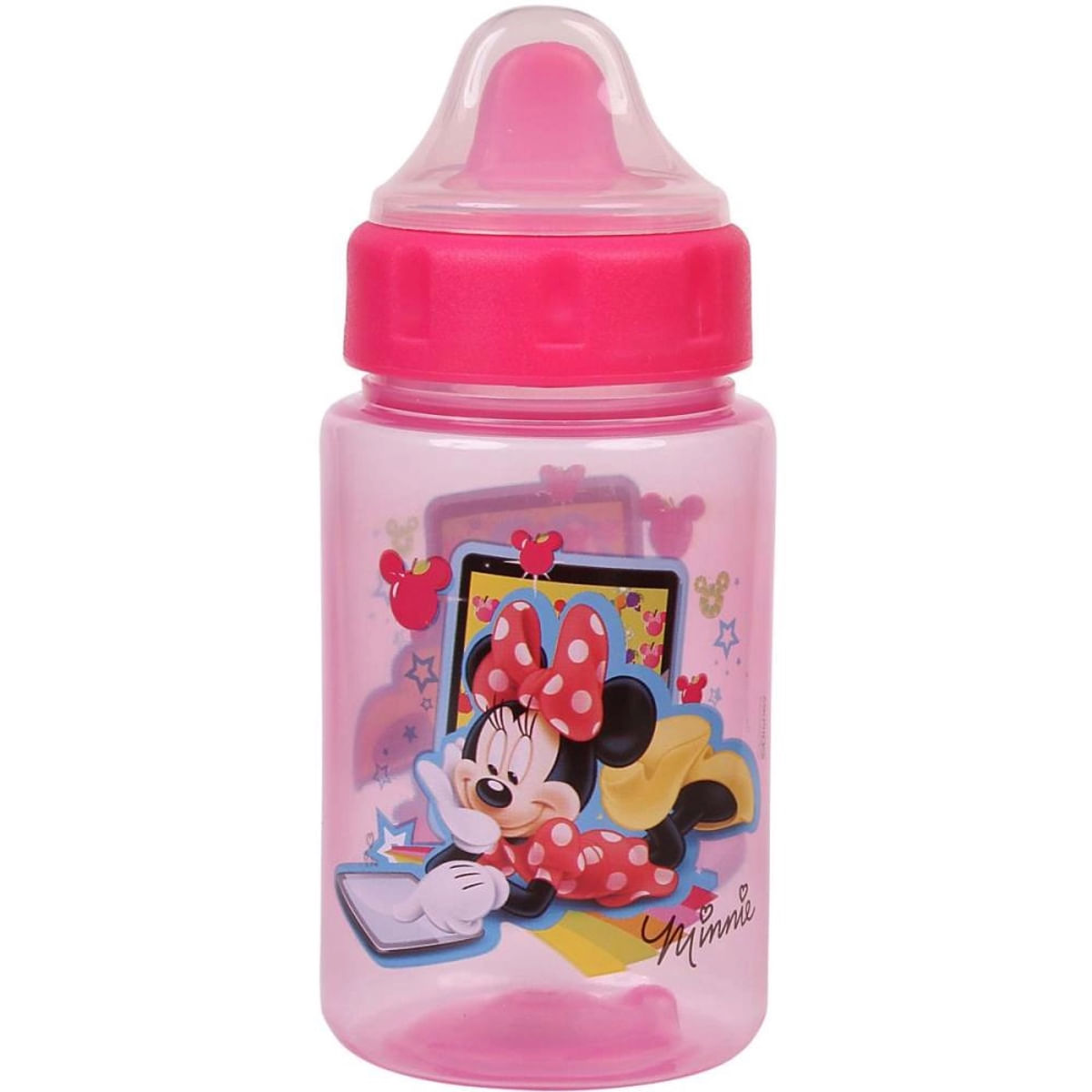 Copo com Válvula e Tampa Baby Go Disney Minnie Rosa 340 Ml