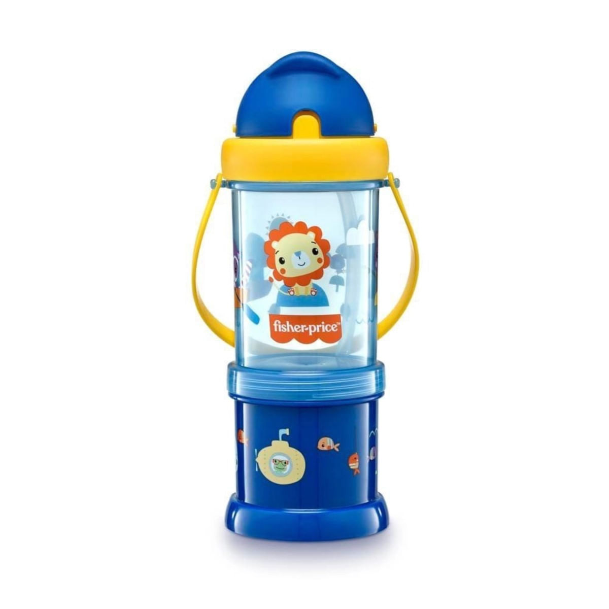 Copo com Porta Snack Playful Azul Summer Sky Fisher-Price