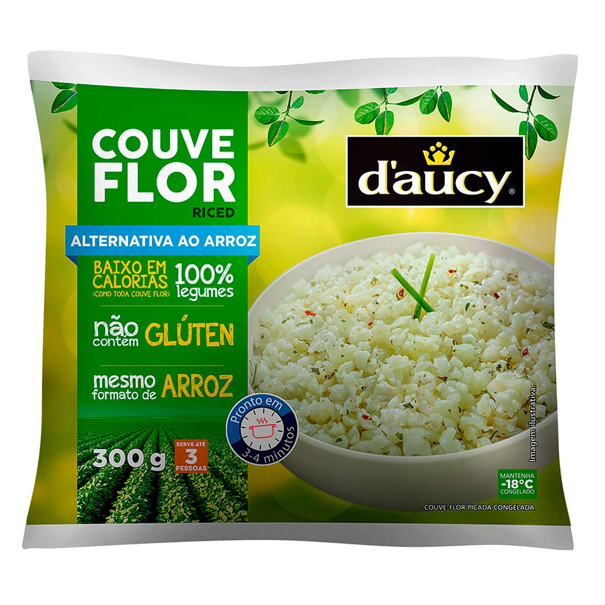 Couve-Flor Congelada em Formato de Arroz D&apos;aucy 300 g