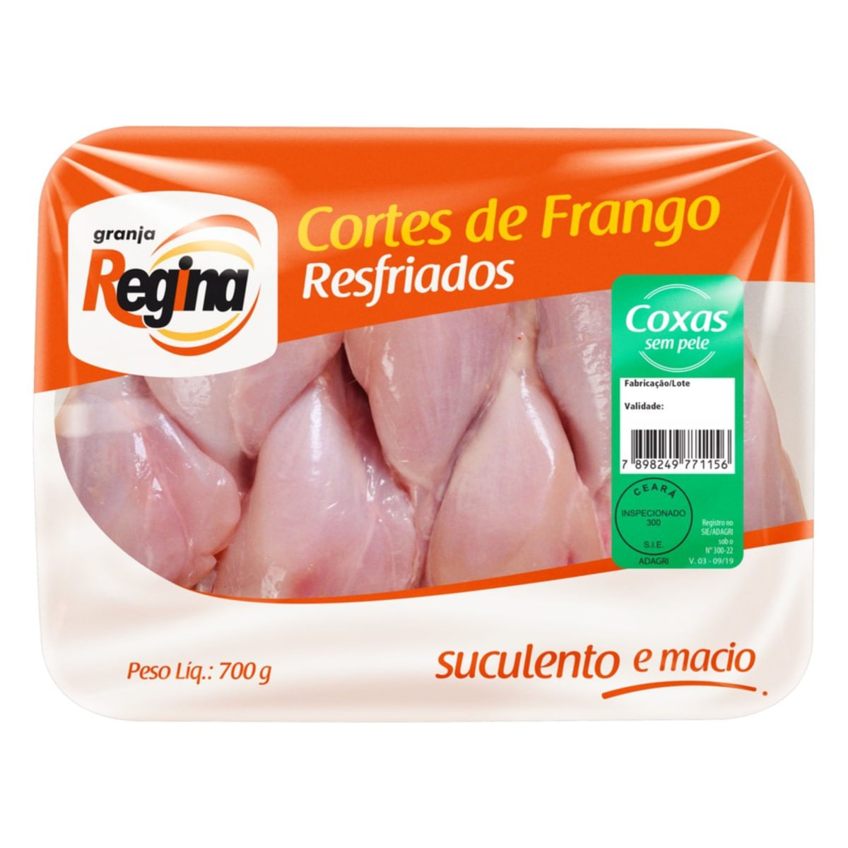 Coxa de Frango Sem Pele Granja Regina 700 g