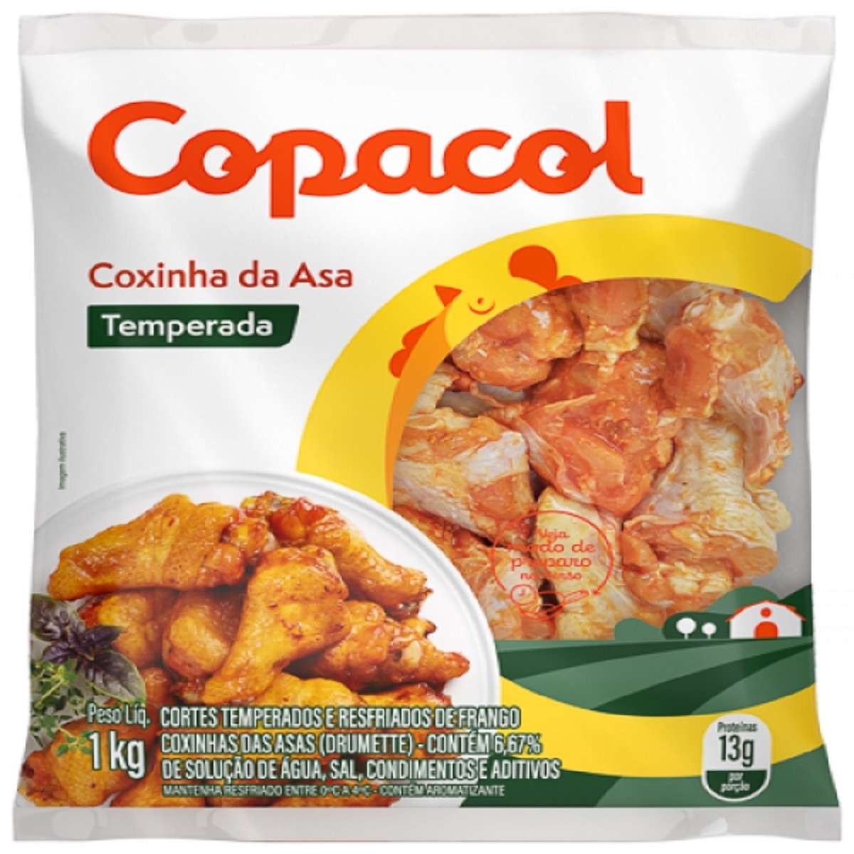 Coxinha da Asa Apimentada Congelada Iqf Copacol 1 kg