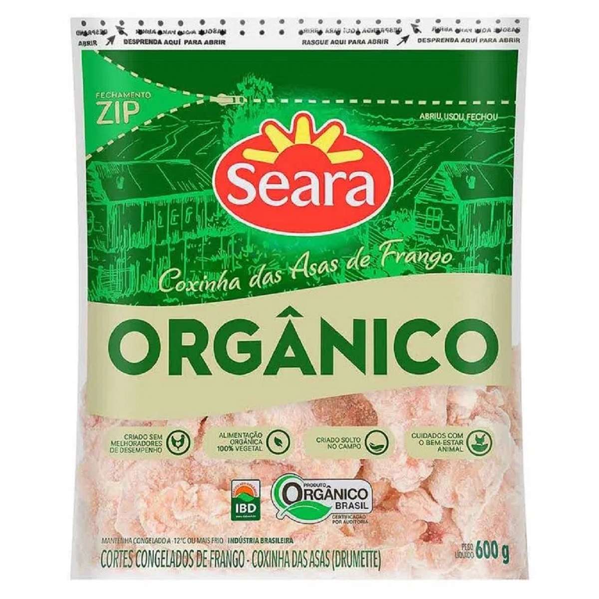 Coxinha da Asa de Franco Orgânico Seara Iqf 600 g