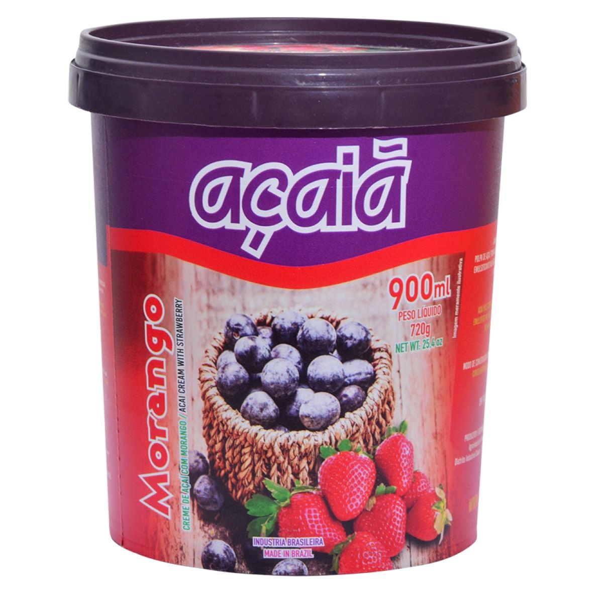 Açaí com Morango Canaã Açaiã 900 ml