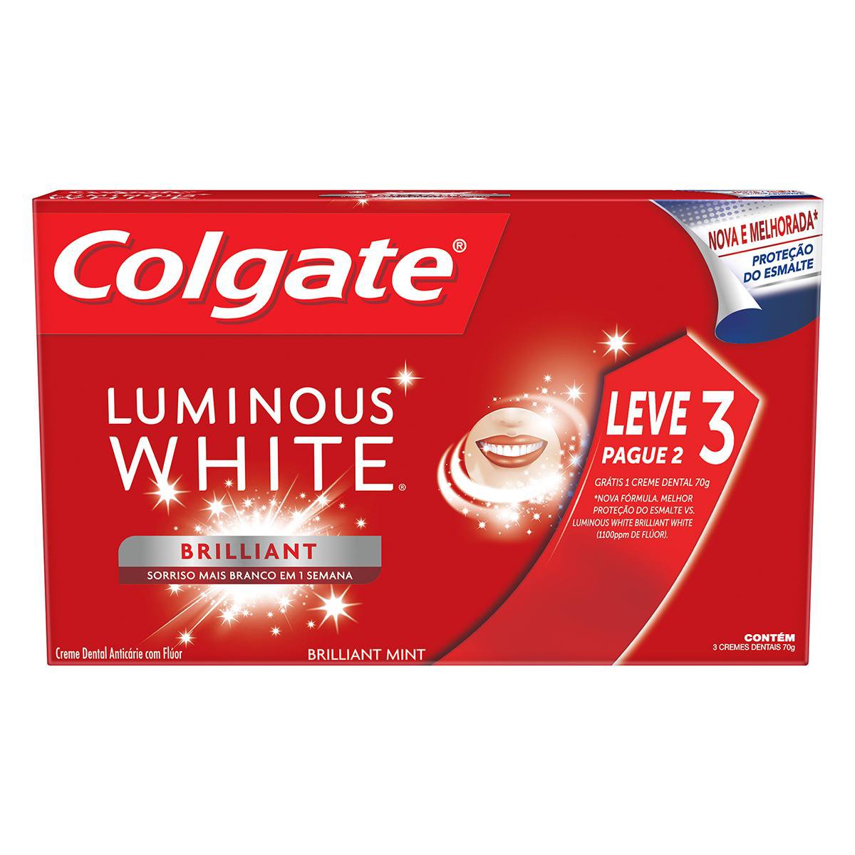 Creme Dental Colgate Luminous White Brilliant Mint 70 g Leve 3 Pague 2 Oferta Especial