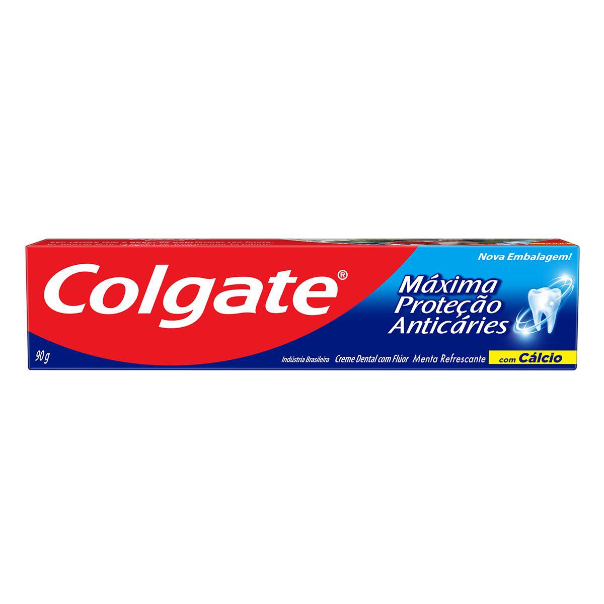 Creme Dental Colgate Máxima Proteção Anticáries Menta Refrescante 90g