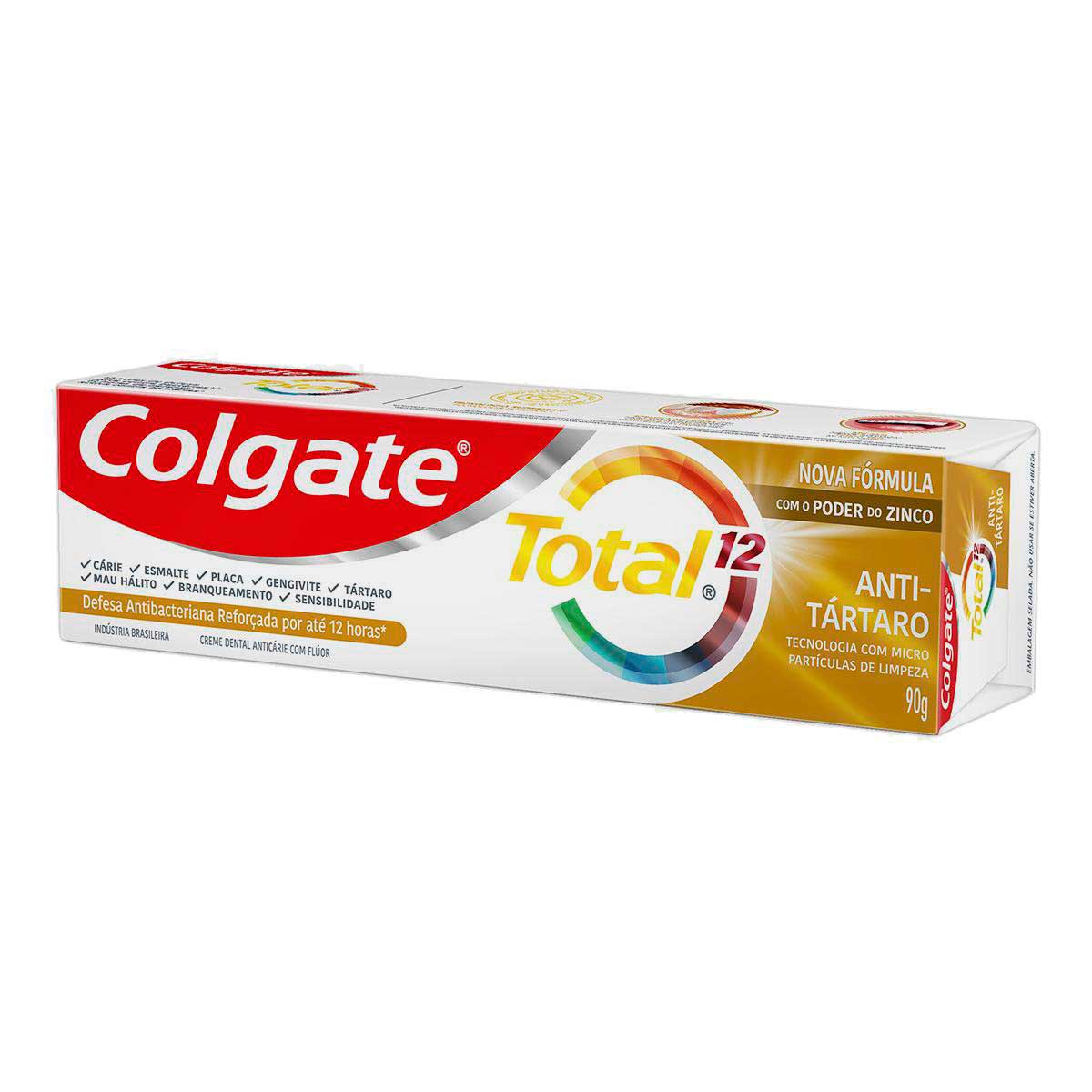 Creme Dental Colgate Total 12 Anti Tártaro 3 unid 90g Preço Especial