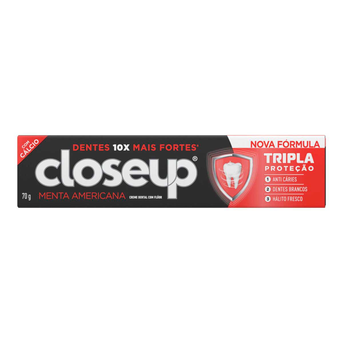 Creme Dental com flúor Closeup Triple Menta Americana 70g