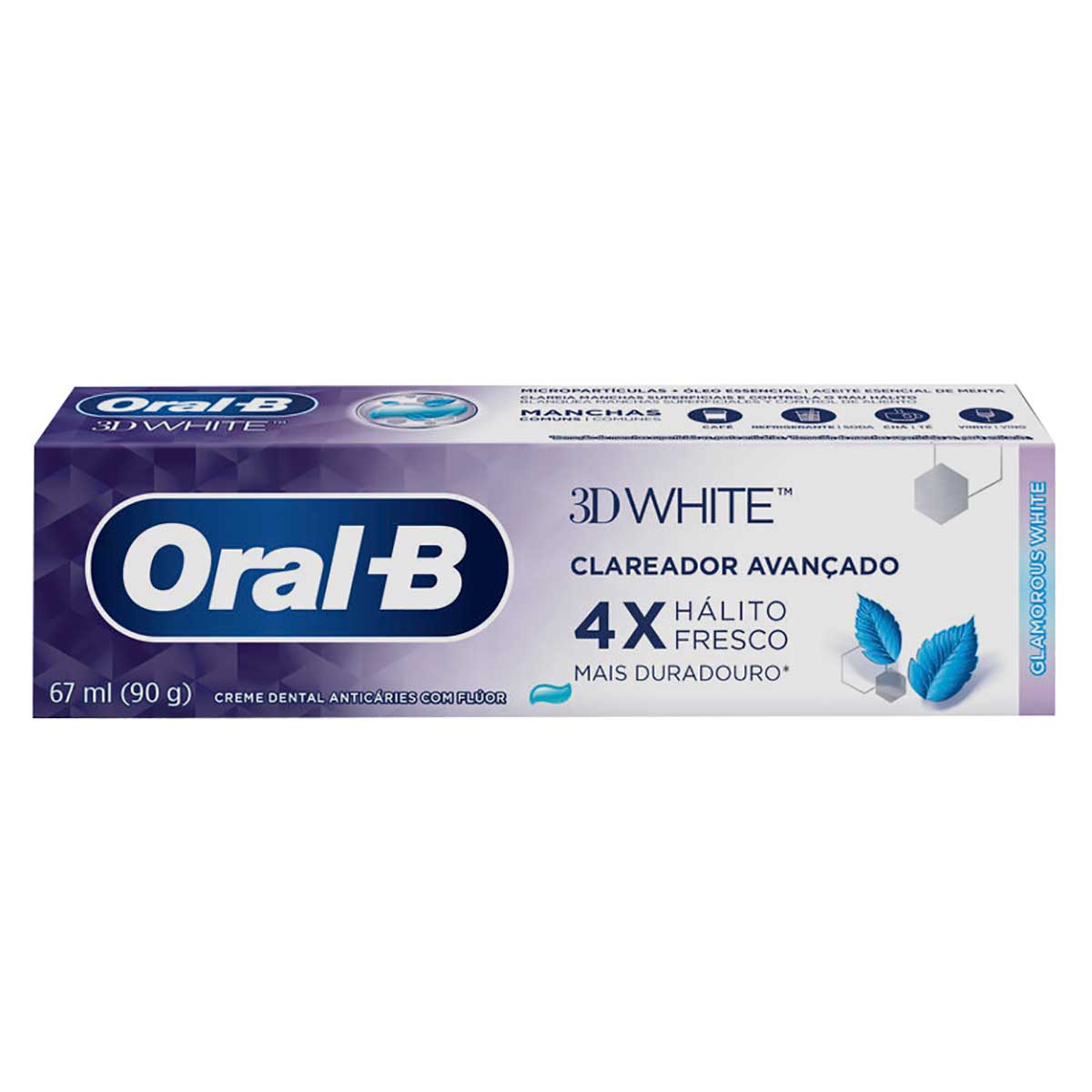 Creme Dental Oral-B 3D White Glamorous White 90g