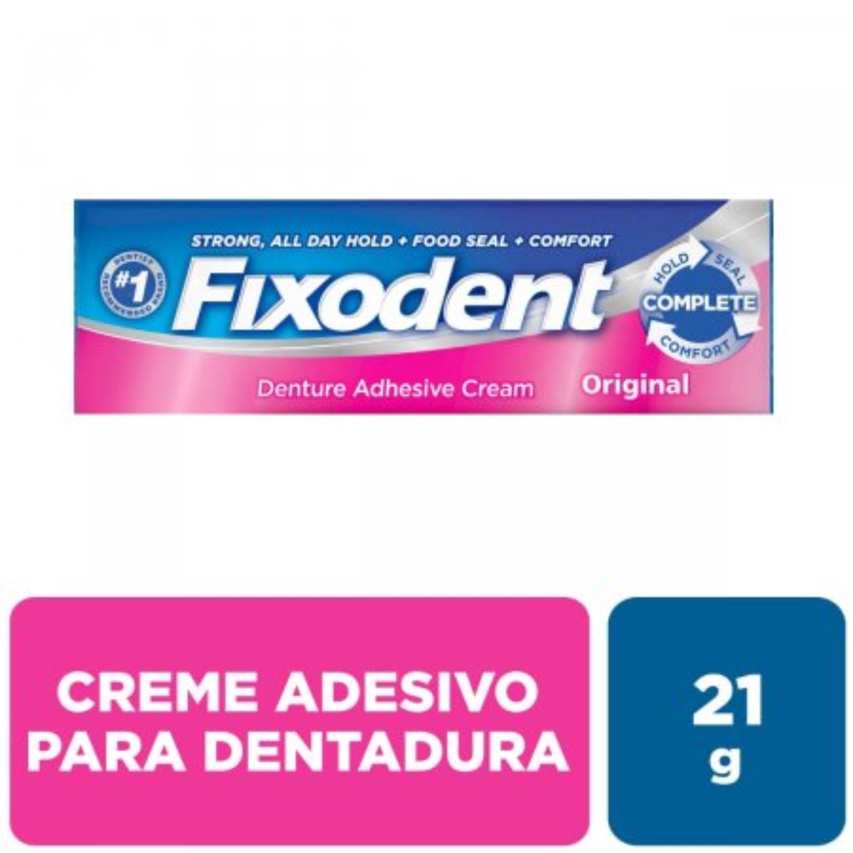 Creme Fixador De Dentadura Fixodent Original Com 21g