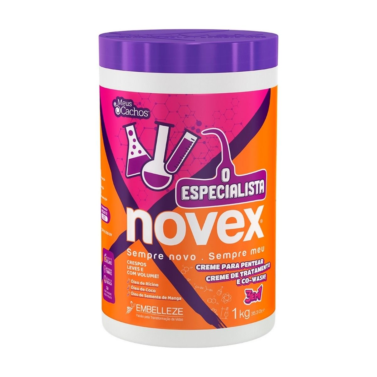 Creme Pentear Novex Leves com Volume 1 Kg